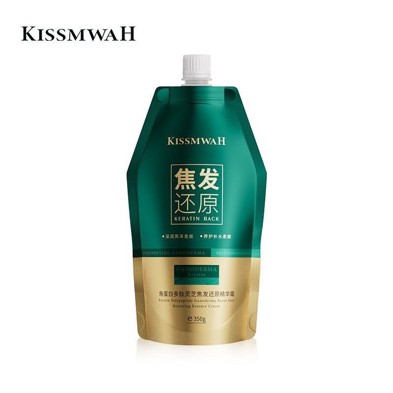 KISSMWAH keratin peptide ganoderma scorched hair reduction essence conditioner 3…