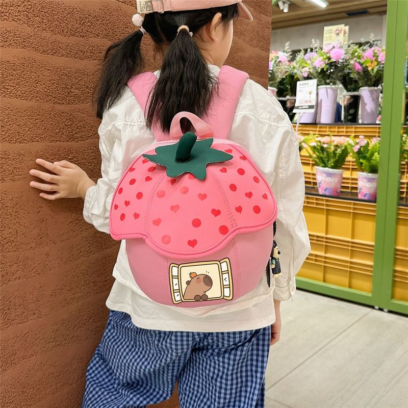 卡皮巴拉幼儿园书包卡通可爱学前班女童背包3岁6岁儿童男孩双肩包|undefined