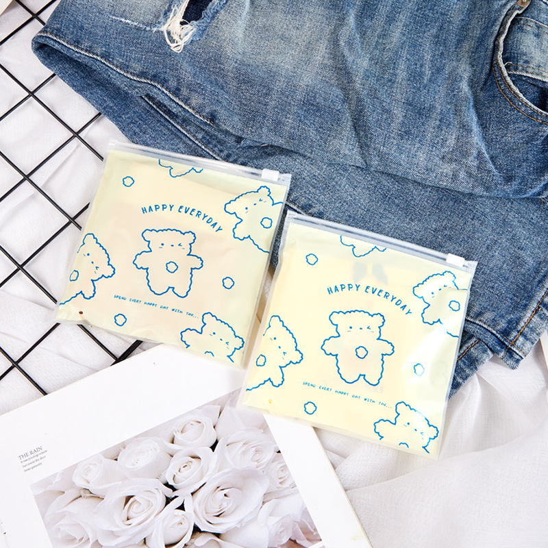 Corea del Sur ins lindo dibujos animados bolsa ziplock snack juguete horquilla joyería embalaje bolsa cremallera bolsa impreso logo