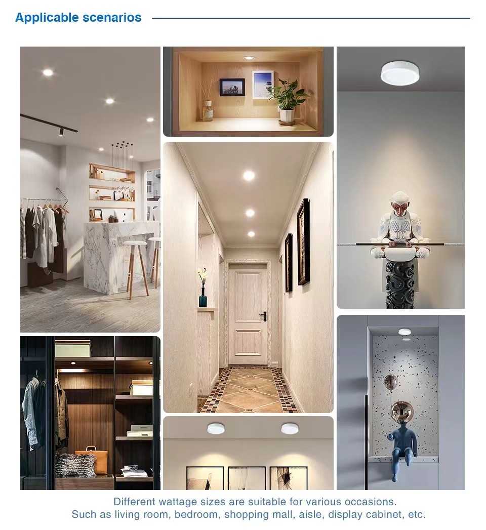 Description Picture 6 of itemLed Bright downlight 9W/12W/15W/18W thick thin no-hole ceiling installation downlight hotel hallway bedroom household AC220V