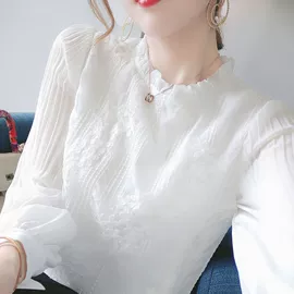 蕾丝衫雪纺衫;女式衬衫;半身裙