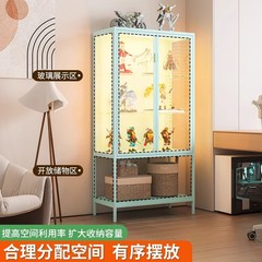 Lighted Display Cabinet for Action Figures, Transparent LEGO Show Cabinet, Home Model Display Cabinet, Toy Display Stand, Glass Display Cabinet