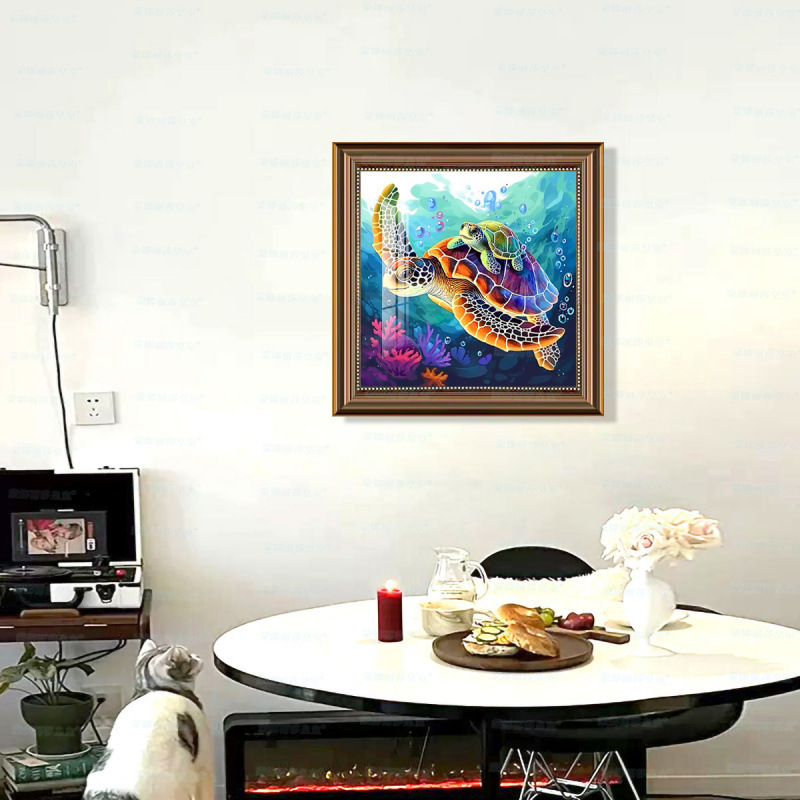 Mona Lisa real bordado cruzado tortuga moderna estética sueños marino sala de estar decoración de puerta de entrada bordado a mano image 3