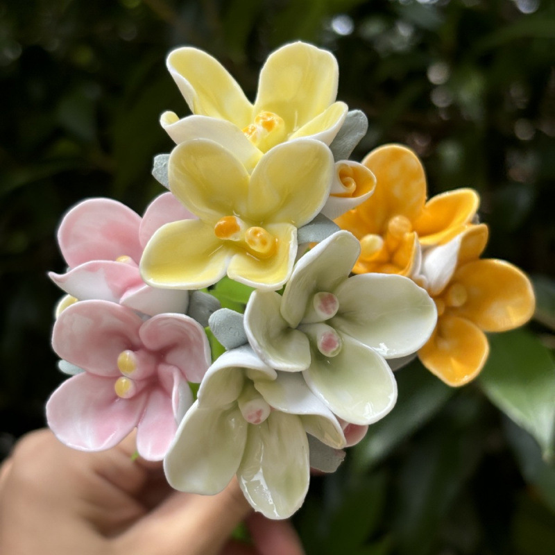 景德镇高温手工陶瓷花朵批发花瓶装饰花束送女友礼物|undefined