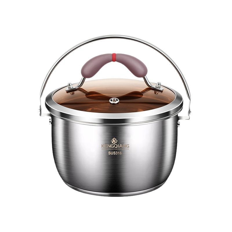 Tanque de aceite de cerdo de acero inoxidable Clang 316 con tapa Olla de escoria de aceite de filtro doméstico Tanque de condimento de cocina calefactable de gran capacidad