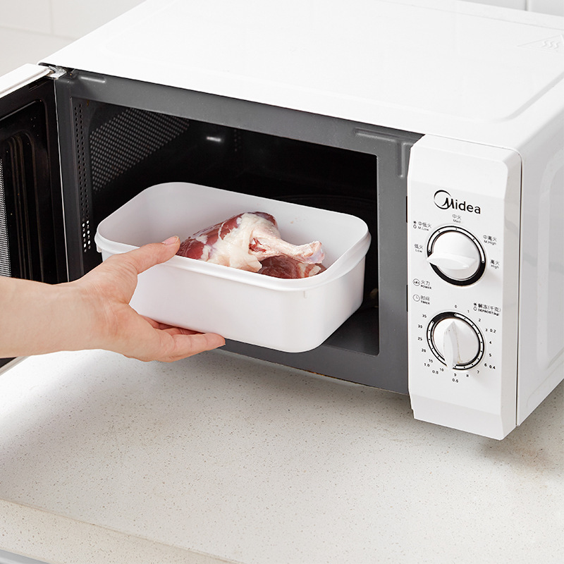Caja de almacenamiento de alimentos en refrigerador, cocina de granos, caja de preservación de granos, caja de bolinchas de plástico doméstica, se puede calentar