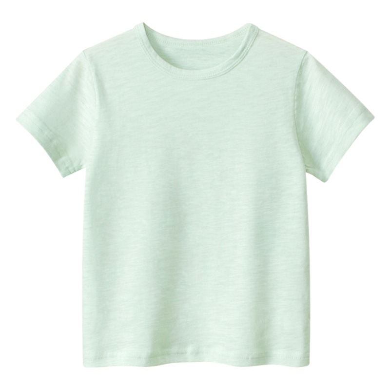 27 niños transfronterizos ropa para niños de primera mano suministro de verano Camiseta de manga corta para niños ropa de niños de bambú color sólido al por mayor