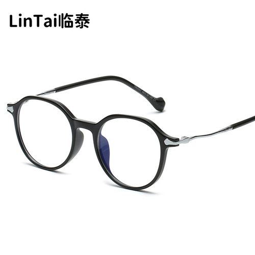 New 2007 TR Anti-blue light glasses, Instagram style trendy personalized student glasses, retro small frame non-prescription glasses, wholesale