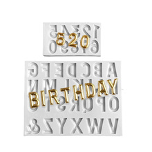 跨境翻糖烘焙字母数字硅胶模具巧克力粘土蛋糕装饰硅胶模具