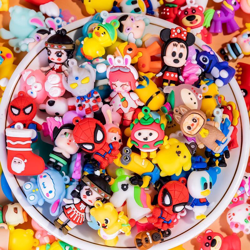 Cartoon Keychain Trendy Soft Rubber Doll Mixed Styles Children's Bag Pendant Cheap Small Gifts Wholesale