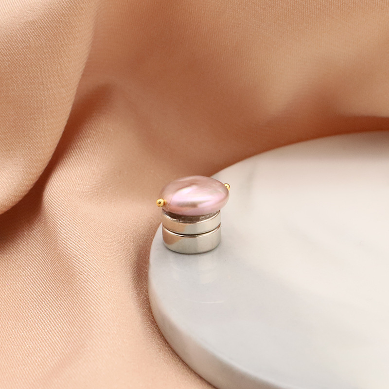 Imán barroco perla anti-exposición pecho pin hebilla fuerte magnético de absorción de hierro Punch-libre no-daño ropa hebilla de la cintura para las mujeres image 3