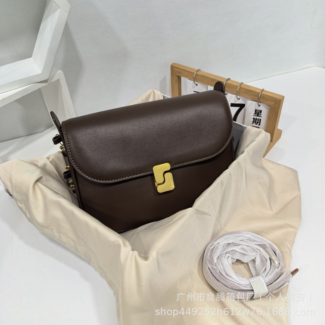 SOEUR French Niche New Genuine Leather Tofu Bag Women's High-End Shoulder Crossbody Small Square Commuter Bag - Thumbnail 6