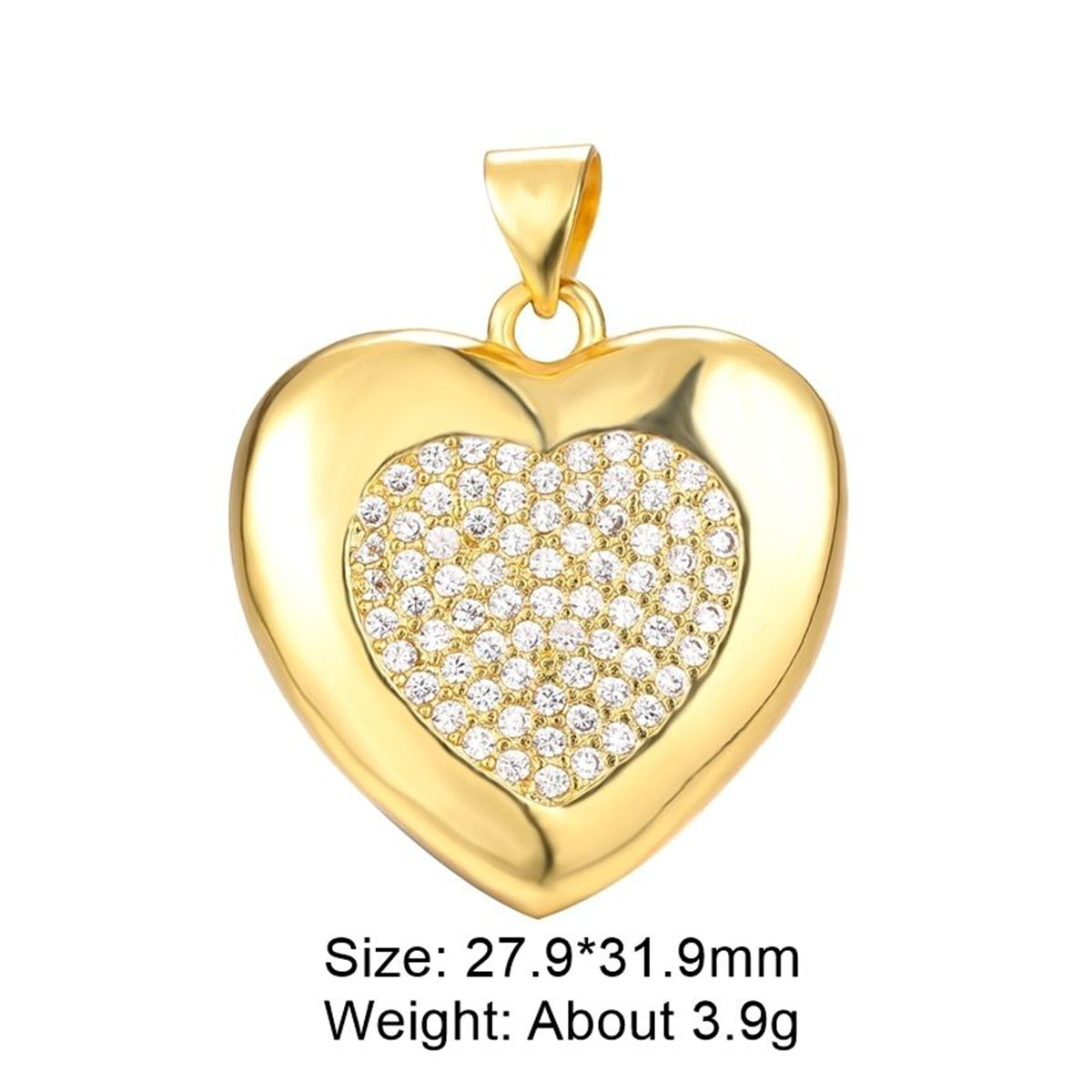5g Weight Pendant Jewelry Making Type Rhinestones Inlay Material DIY Jewelry Accessories Classification 1 Piece Quantity Copper Material Heart Shape Pattern Plating Design Casual, Retro, Classic Style Style 1 Piece Copper Rhinestones Heart Shape Pendant 12