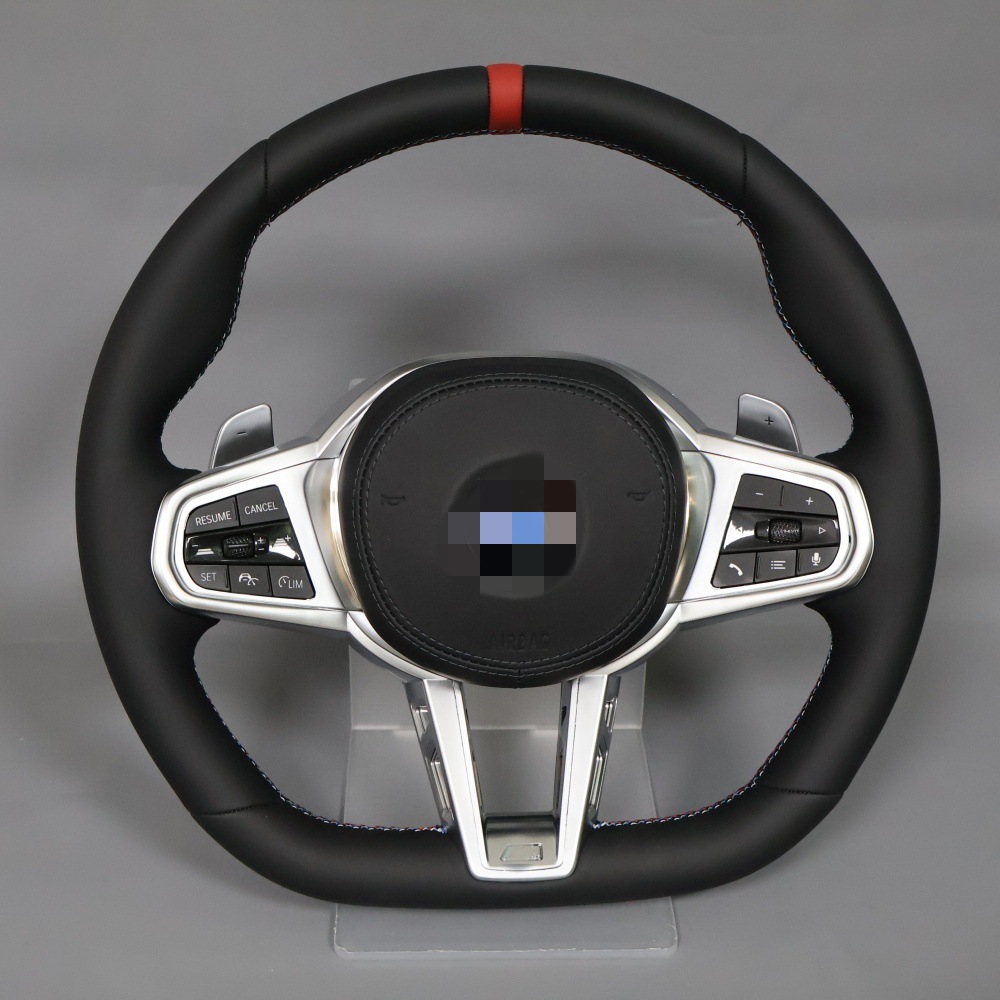 Upgraded electroplated silver modified genuine leather CS steering wheel assembly suitable for BMW 1234567 series F10F30G20G30