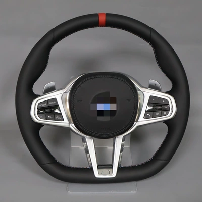 Silver modified steering wheel assembly suitable for BMW CS Sport 1234567 series G20G30x1x2x3x4x5x6 (Steering wheel) - red-model