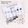 Cross -border new creative drip glaze, butterfly love flower mushroom snake earring six pairs of Earrings set