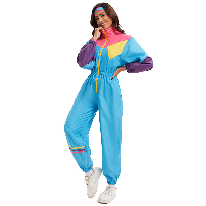 Halloween etapa europea y americana de los años 80 y 90 ropa deportiva retro vitalidad danza deportes aeróbicos traje de esquí