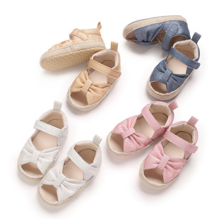 Baby's Classic Solid Color Simple Casual Men's and Women's Baby Sandals 0-1 Years Old Soft Bottom Cloth Sole