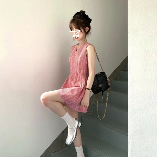 Children's Summer 2025 Tea Party French Pear Shaped Body Shaping Sleeveless Backless Dress