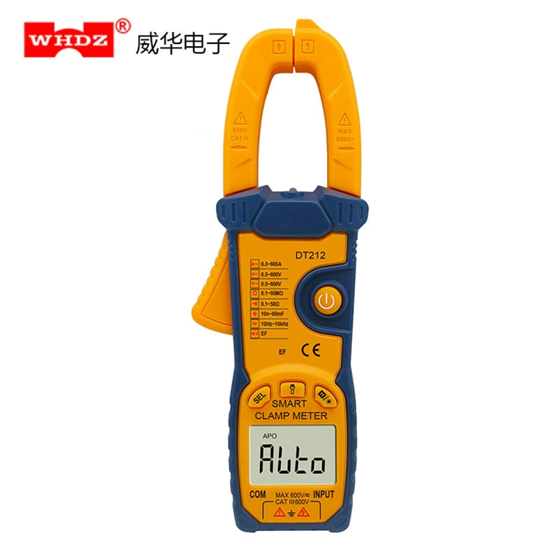 DT212 интеллектуальный зажим-метр с измерением истинного значения с функцией фонарика с измерением NCV