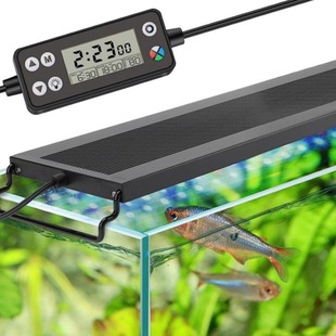 Fish Tank Light with Timer, Lcd Screen, Intelligent Control, Full-Spectrum Aquarium Light, DIY Brightness, Color Temperature, and Color Dimmable