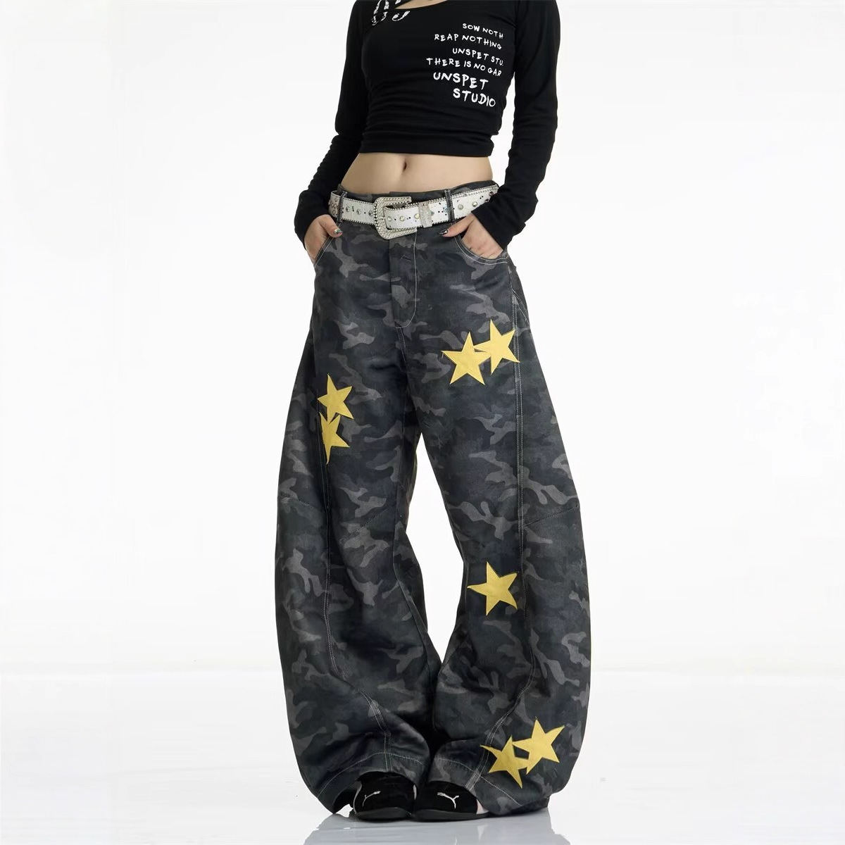 Retro camouflage jeans