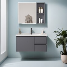 现代家用浴室柜陶瓷一体盆洗手盆酒店卫生间洗脸盆柜智能镜洗漱台