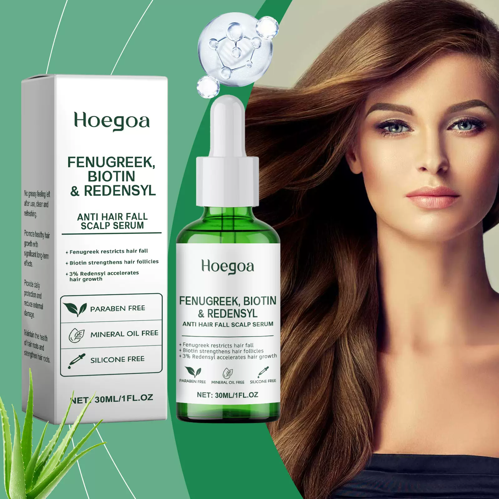 HOEGOA 头发护发精油 补水滋润养护头发柔顺秀发呵护头皮精华