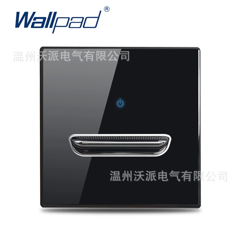 Стеклянная панель выключателя Wallpad Black, квадратная сенсорная панель во французском стиле, 1–4 группы