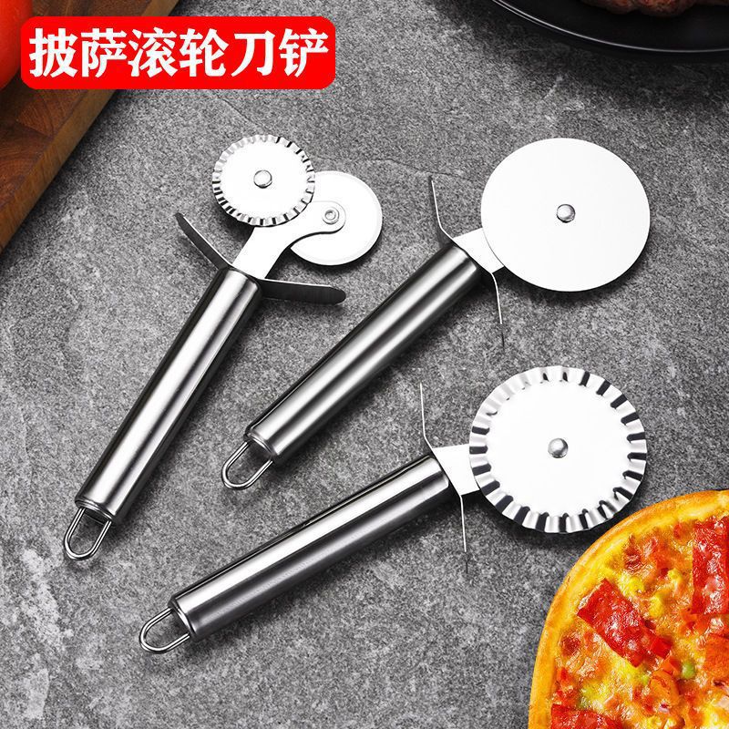 Wholesale Pizza Roller Knife Stainless Steel Single Wheel Pizza Cutter Thin Cake Cutting Roller Pizza Baking Tool Pizza Knife