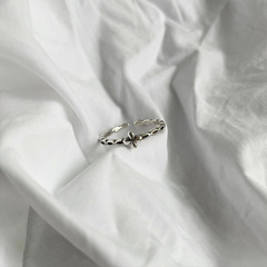 925 Silver Cross Pendant Ring Minimalist Single Hoop Personal Ins Open Pure Silver Ring Non-staining Niche Wholesale