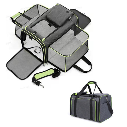 Cross-border cat bag, portable, large-capacity, portable pet bag, breathable, expandable cross-body, foldable cat cage for outings, wholesale