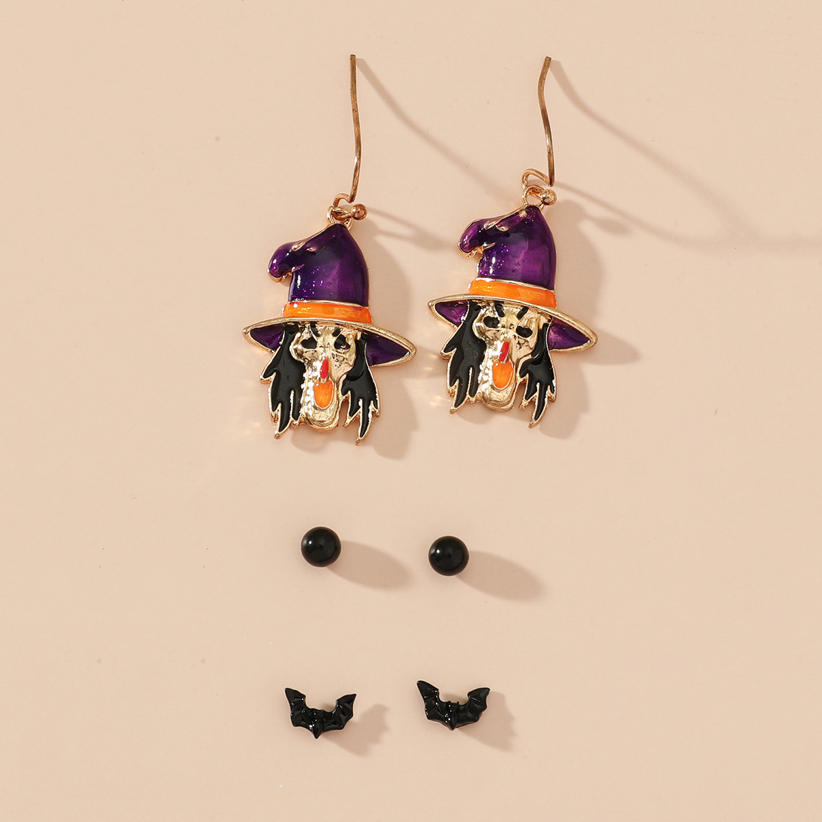 Boucles D&#39;oreilles Crâne Halloween Toile D&#39;araignée En Gros Nihaojewelry display picture 9