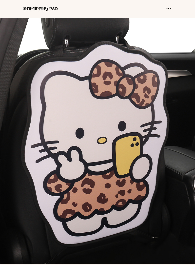 Cute Cartoon Cat Seat Back Anti-Kick Pad for Women, Car Seat Back Anti-Dirt Pad, Rear Seat Anti-Kick Pad for Children