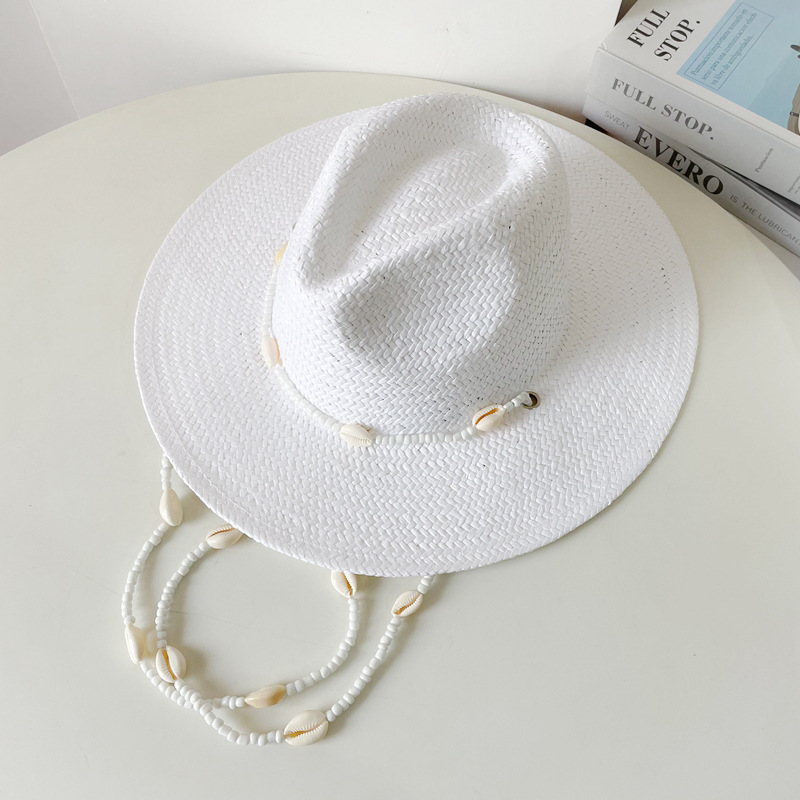 Unisex Basic Cowboy Style Classic Style Shell Big Eaves Sun Hat Straw Hat display picture 6