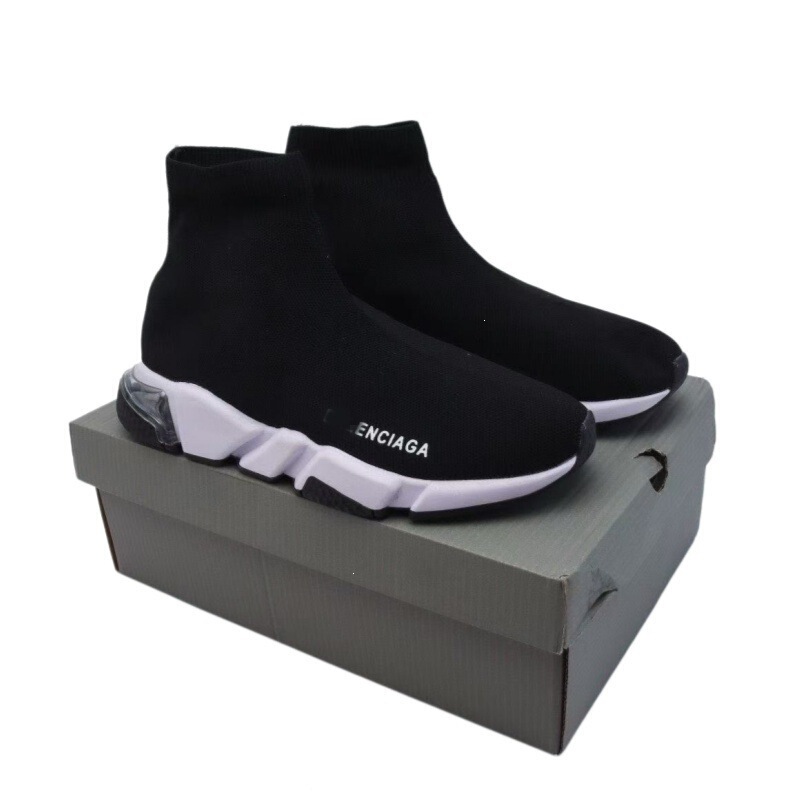 Cross-Border Paris Socks Knitted High-Top Sock Boots B Elastic Short Boots Thick-Soled Casual Sneakers Trendy Women's Fashion Brand