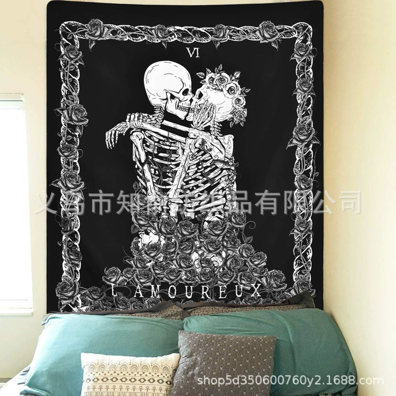 Tapestry solar-powered wall hanging, 95×73–180×230 cm sizes, lightweight decorative cloth with LED lights