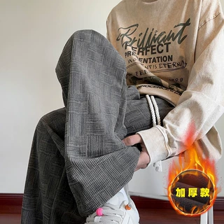 灯芯绒扎染裤子男秋冬季宽松潮流帅气百搭休闲裤直筒阔腿加绒长裤