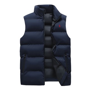 Men's New Autumn and Winter Velvet Thickeneded Warm Windproof Waistcoat Vest Hong Kong Style Casual Stand-Up Collar Cotton Vest for Men