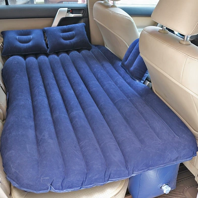 Car inflatable mattress, rear seat: Vehicle-mounted inflatable bed - navy-blue-flocked-one-piece-jumpsuit