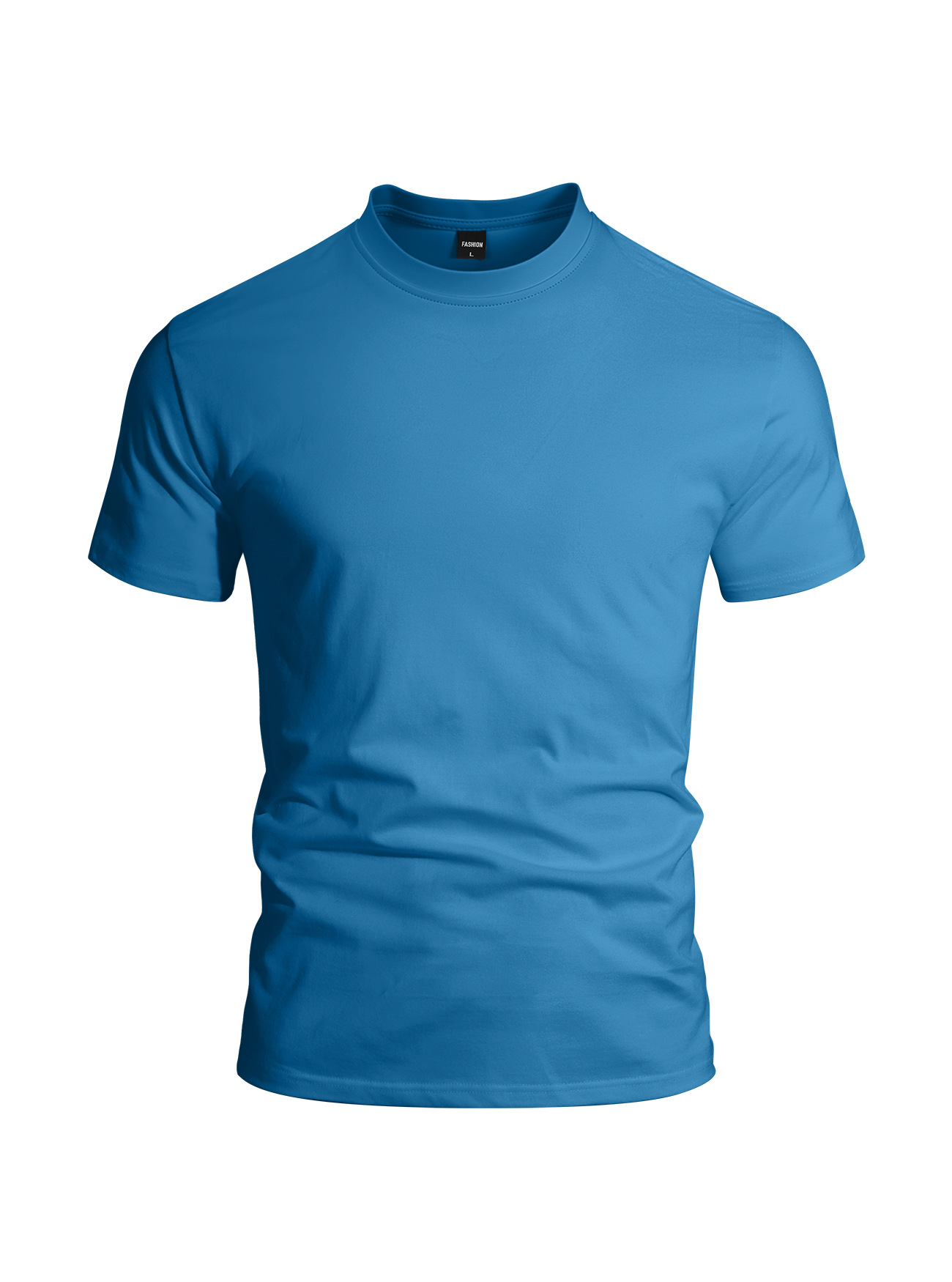 Estación independiente transfronteriza Europa y Estados Unidos hombre marca de moda tela de sudor de color sólido Henry cuello grande camiseta deportiva de manga corta de comercio exterior