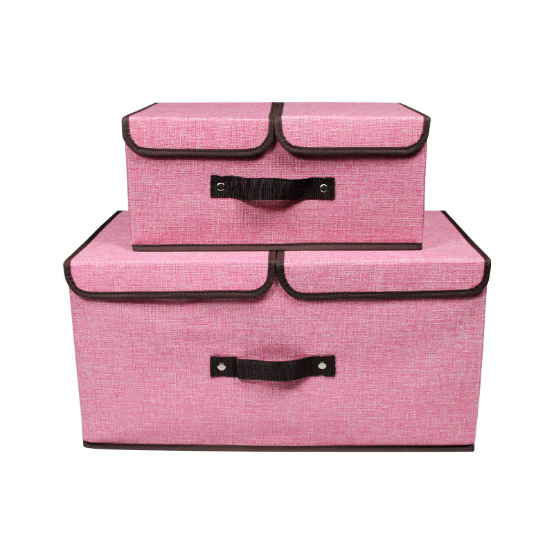 Caja de almacenamiento de tela de doble cubierta de algodón, caja de almacenamiento de ropa plegable a prueba de polvo, caja de almacenamiento de jeans