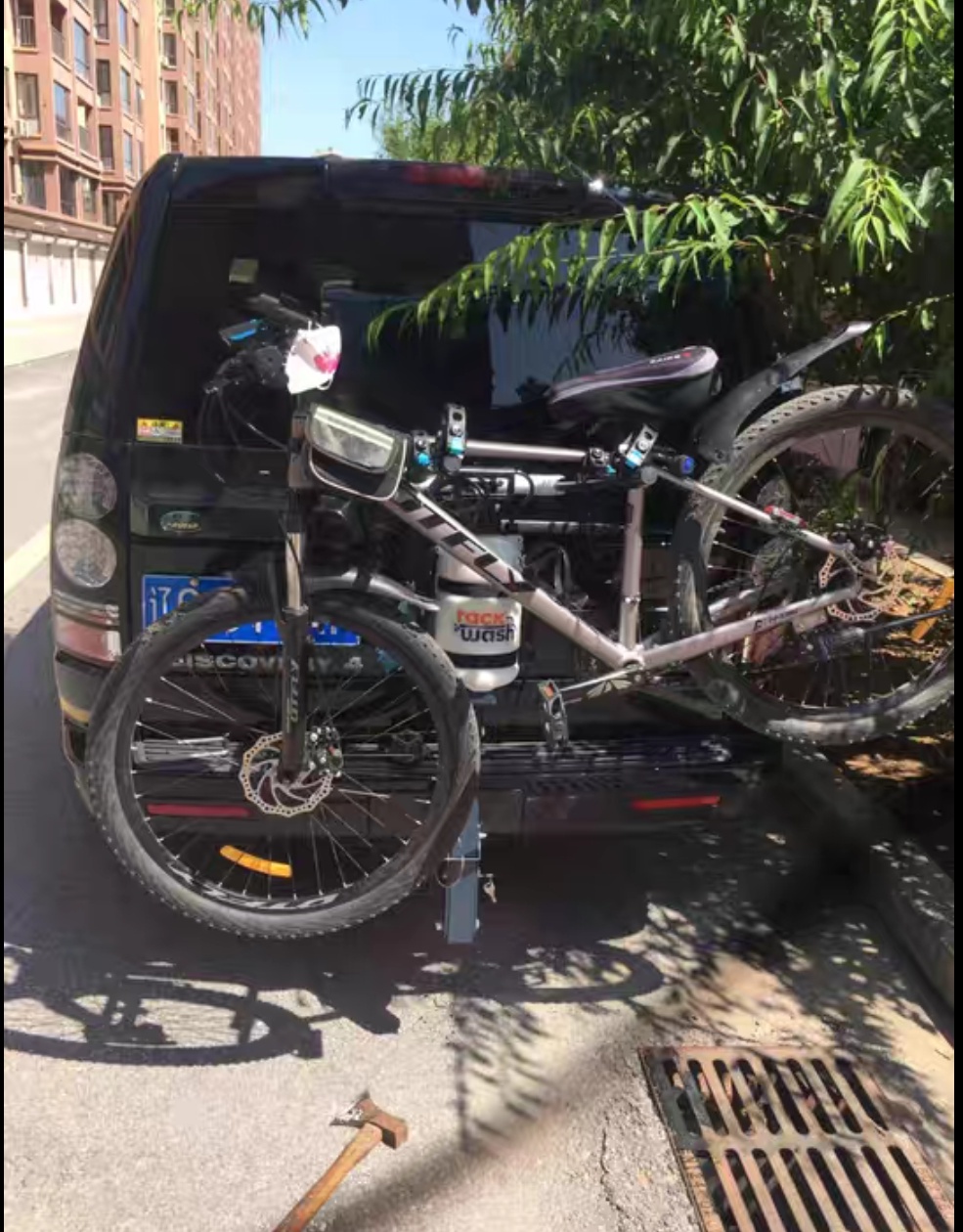 Suitable for Car Trailer Square Mouth Bicycle Rack, Vehicle-Mounted Bicycle Metal Luggage Rack, Rear Trailer Bar Foldableing