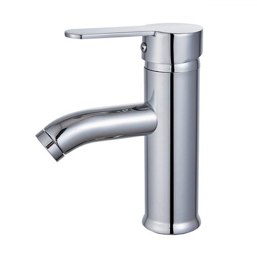 Electroplated stainless steel curved nozzle basin faucet bathroom bathroom hot and cold hand wash basin faucet home