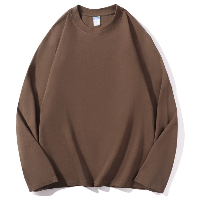 三本針！長く洗っても形が変わらない！300gの厚手純綿ホワイト長袖Tシャツ レディース ゆったり着痩せ効果あり メンズにも使えるインナー