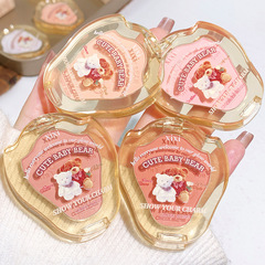 xixi working bear anti-roll single color blush natural nude makeup vitality girl enhance complexion matte rouge palette