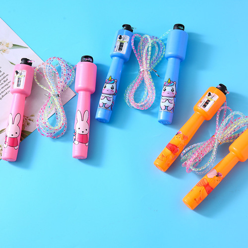 Children's cartoon counting skipping rope, adult weight loss fitness skipping rope, primary school student training special adjustable skipping rope wholesale