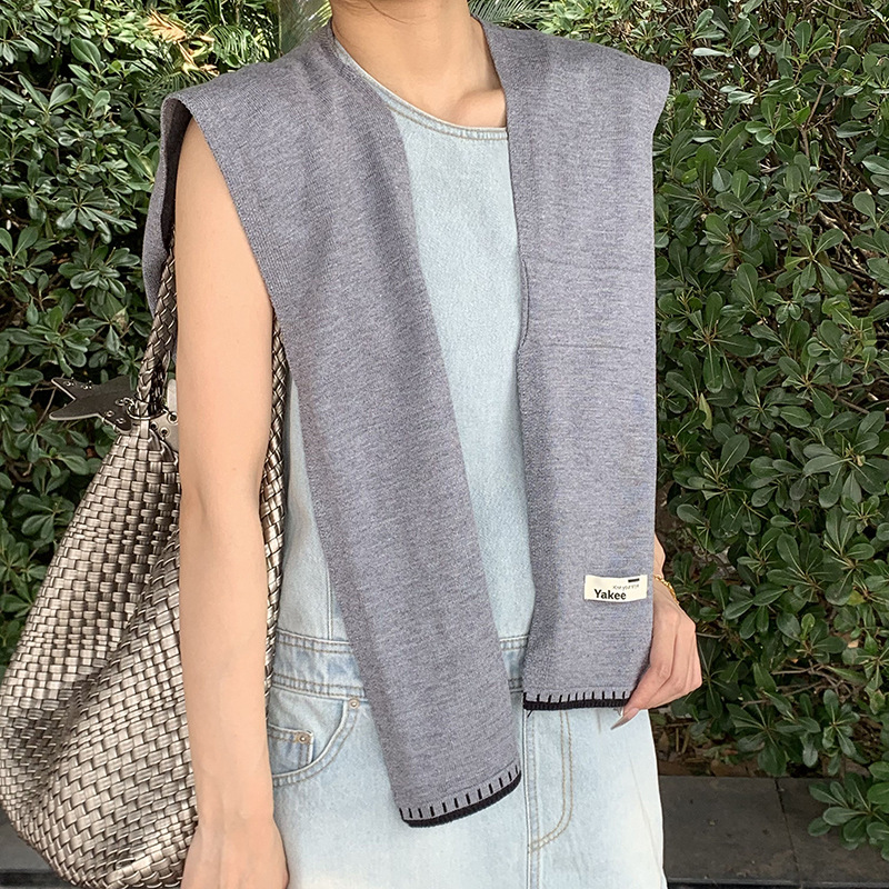 Mantón de punto Tejido de alta calidad Verano multifuncional con tirantes y chal de protección solar, chaleco pequeño, cortina de pedos de cintura