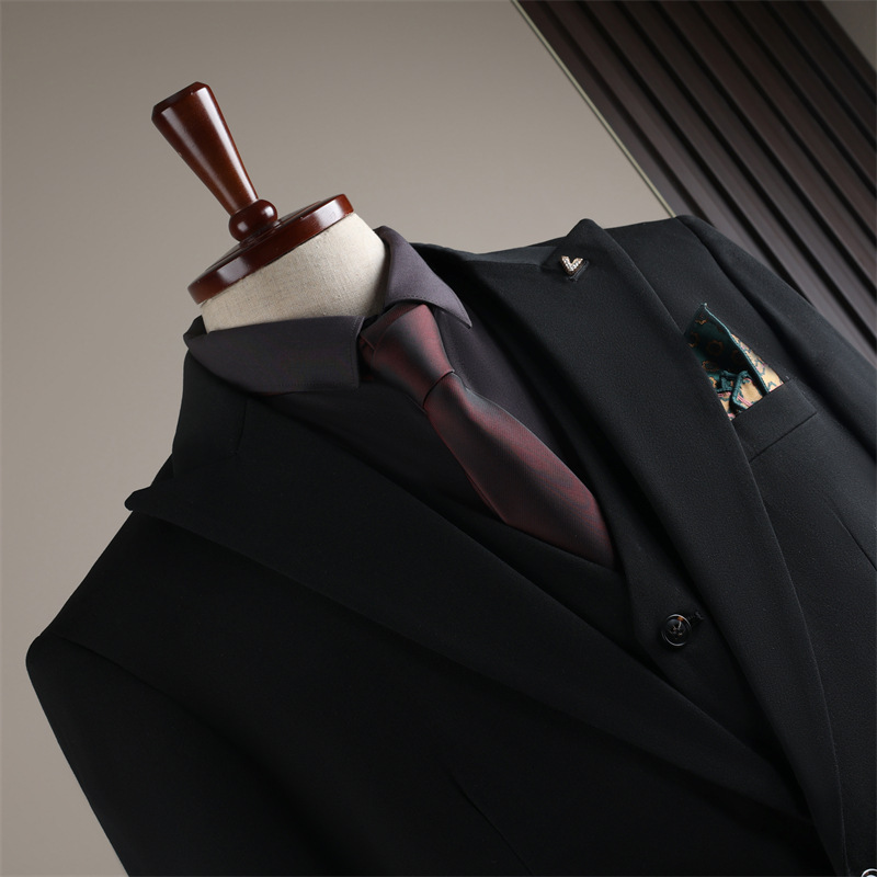 High-end Sense Slim-fit Korean-style Professional Business Dress Suit suit Men's Groom Best Man Group Dress high quality