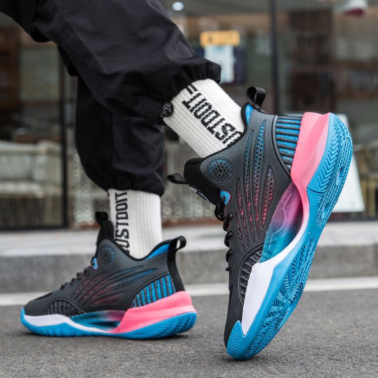 Glow-in-the-dark basketball shoes court training youth anti-slip wear-resistant sports shoes autumn high top breathable boy shoes_voghion.com